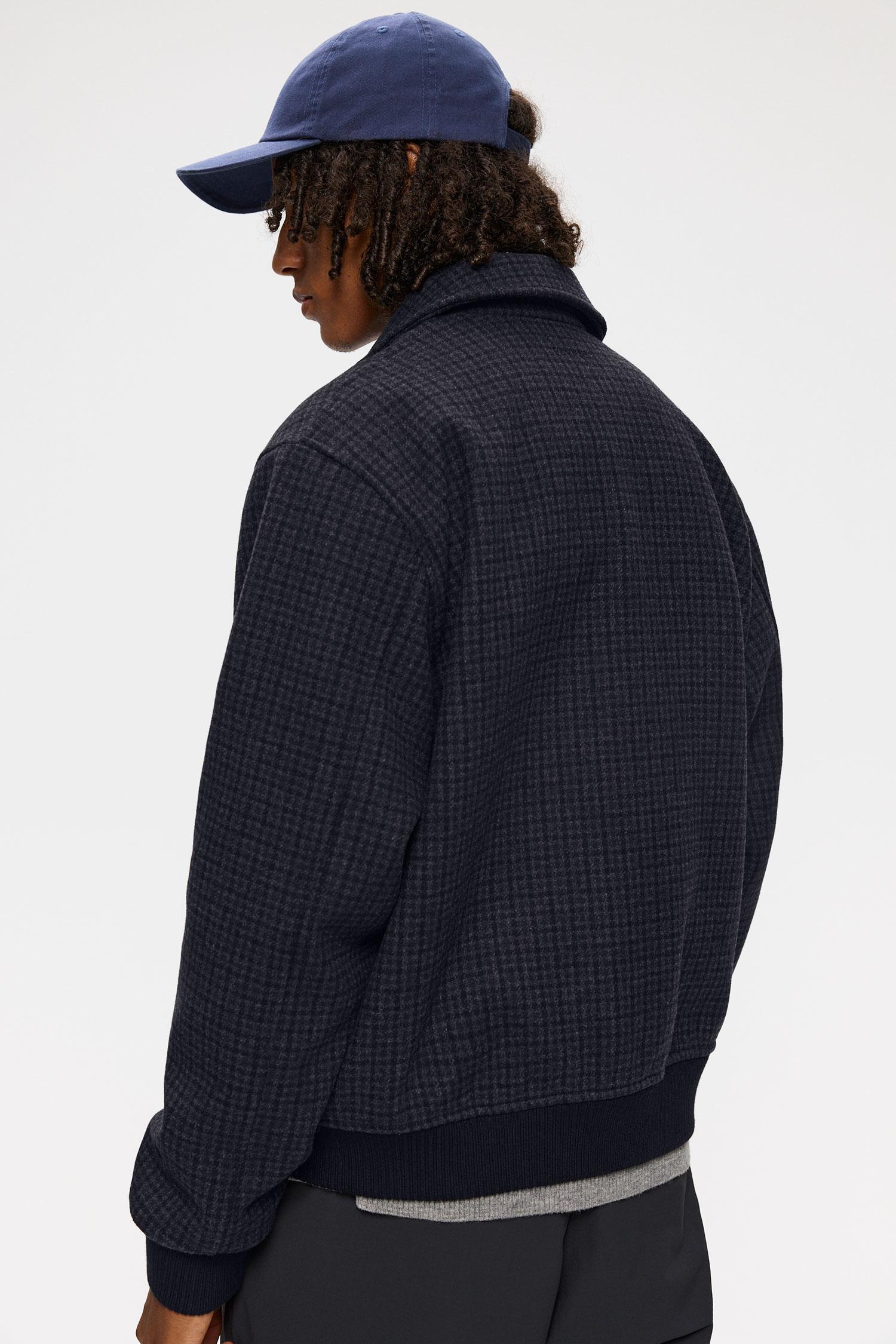Elvine Narian Woll Jacken Grey Check Herren Wolljacke grau